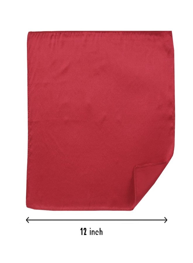 CoCoUSM Mens 100% Pure Silk Pocket Square Solid Color Handkerchiefs Size 30cm - Image 3